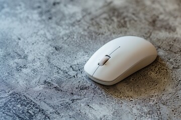 White wireless mouse on a pad