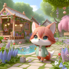 Chibi Fox and the Autumn Forest