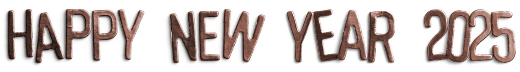 Happy New Year 2025 Copper Letters