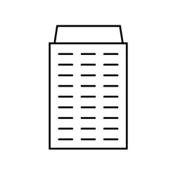 Office or residential building icon, line art