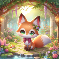 Chibi Fox and the Autumn Forest