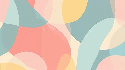 A colorful abstract painting with a pink and blue background