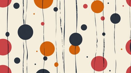 A pattern of circles and lines in various colors