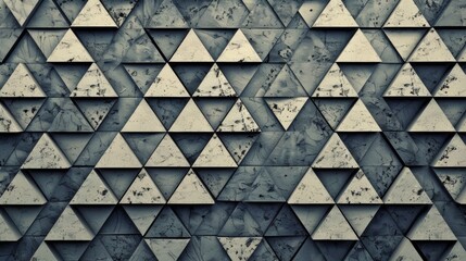 Fototapeta premium A wall made of triangles in a gray color