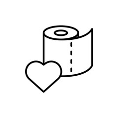 Love Tissue paper outline icons, minimalist vector illustration ,simple transparent graphic element .Isolated on white background