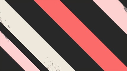 A black and white striped background with red and pink stripes