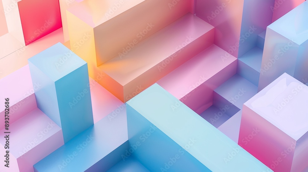 Poster A colorful image of blocks in various colors and sizes