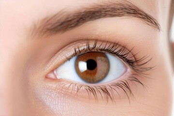 Obraz premium Close-Up of Brown Eye with Detailed Iris