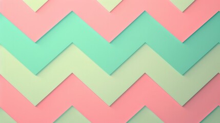 A colorful chevron pattern with pink, green, and blue stripes