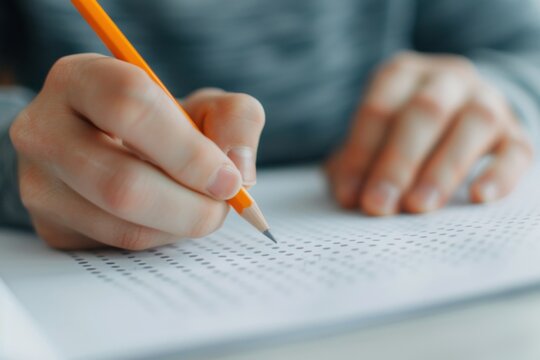 Student Taking Multiple Choice Test