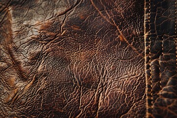 Close-up Texture of Brown Leather