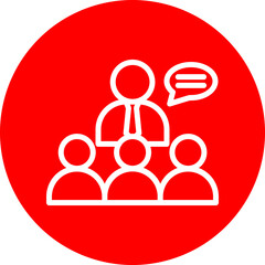 Focus Group Vector Line White Circle Red