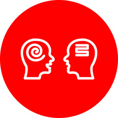 Convergent Thinking Vector Line White Circle Red