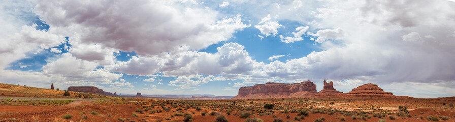 desert mesa landscape with afternoon clouds