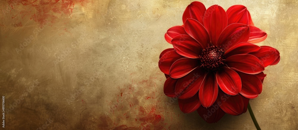 Poster large red bloom with ample copy space image.