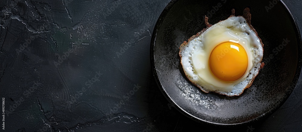Poster white background with a steamed egg on it, providing abundant empty space for additional content in 