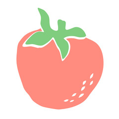 Tomato drawing hand painted with ink brush. Png clipart isolated on transparent background