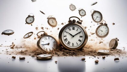 smashing and falling clocks