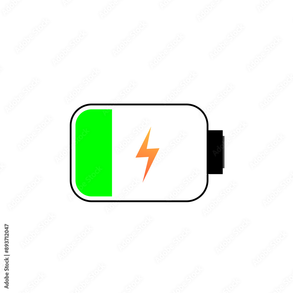 Poster almost empty battery indicator for electronic devices as phones and computers. vector illustration. 