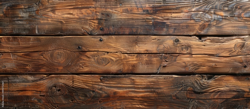 Poster texture of rustic wooden planks with cracks and scratches creates a background with plenty of copy s