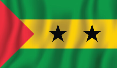 Realistic Sao Tome and Principe national flag Perfect color, scale, and proportion.