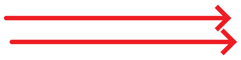 Long arrow icon vector. Red long arrow vector. flat style Arrow symbol. RED of an arrow on a white background. vector illustration.