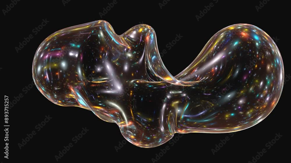 Poster glowing transparent shape animation isolated on black background