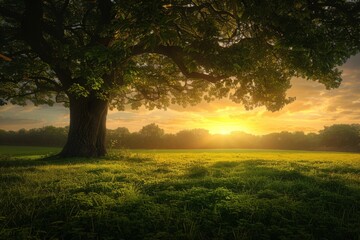 Sunset under a Tree