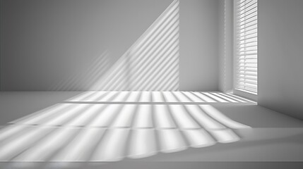 Sunlight and Shadow Play on a White Wall