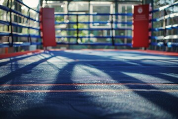 A pristine boxing ring, beckoning athletes to compete