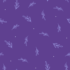 Blue plants - simple seamless vector pattern