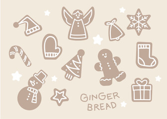 Christmas gingerbread cookies Illustration