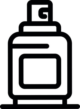 recommend clip art: Simple hairspray bottle icon showing a tool for fixing and styling hair