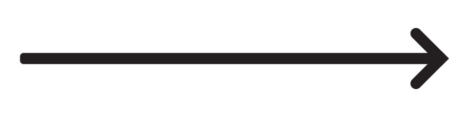 Black long arrow silhouette vector icon. flat style Arrow symbol. Black silhouette of an arrow on a white background. vector illustration. 