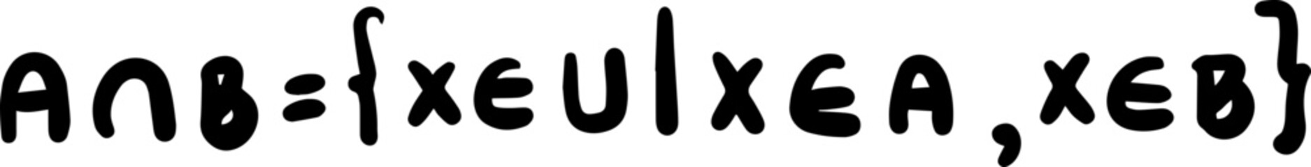 intersection operation of set math rules handwritten