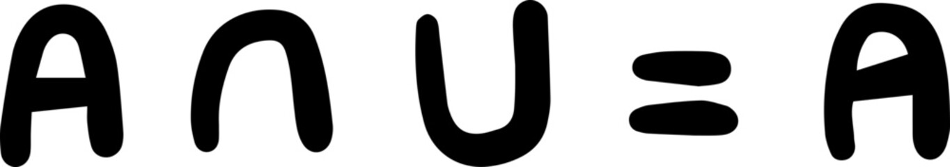 intersection operation of set math rules handwritten