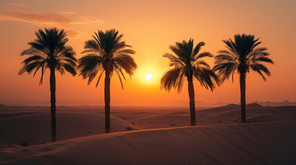 sunset in the desert