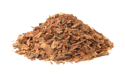 Pile of dryed shredded tobacco leaves