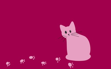 cat illustration , animal,  kitten, cartoon style