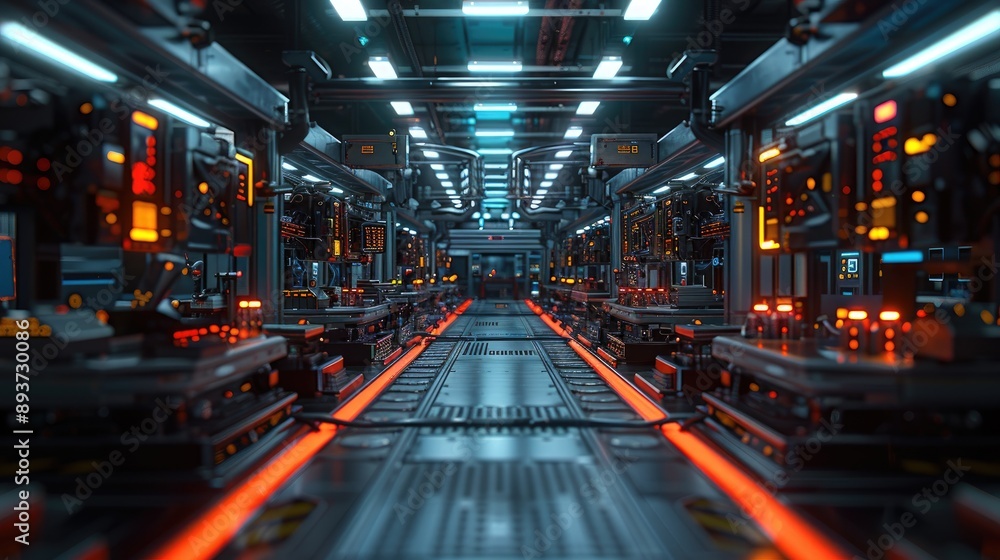 Aufkleber high-tech data center with futuristic servers and vibrant lighting, showcasing advanced technology a