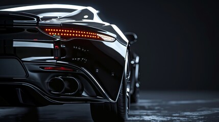 Black Sports Car Tail Lights, rear, detail, luxury, sports car , taillights , car , luxury car