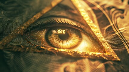 Golden Eye Within The Pyramid, conspiracy , eye of providence, illuminati, symbolism