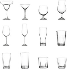 set of glasses