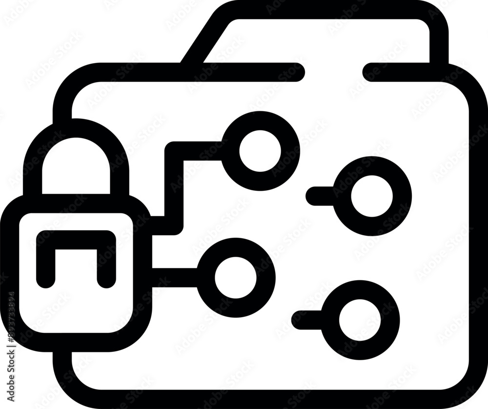 Poster digital illustration representing a secure data management system, emphasizing data protection and p