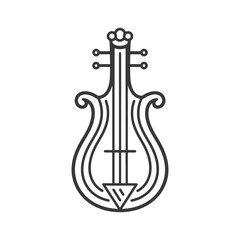 ancient lyre minimalist line art icon logo symbol