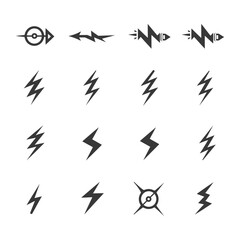 minimalist line art icon bolt collection set logo symbol
