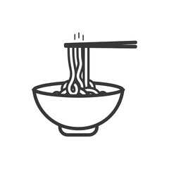 minimalist line art icon bowl of noodle collection set logo symbol
