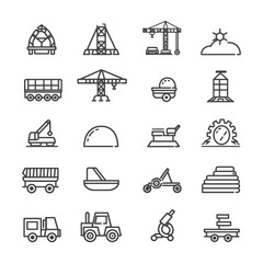 minimalist line art icon construction collection set logo symbol