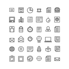 minimalist line art icon cv collection set logo symbol