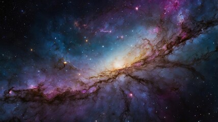 Fototapeta premium Captivating Galaxy with Bright Stars, Galaxy Background